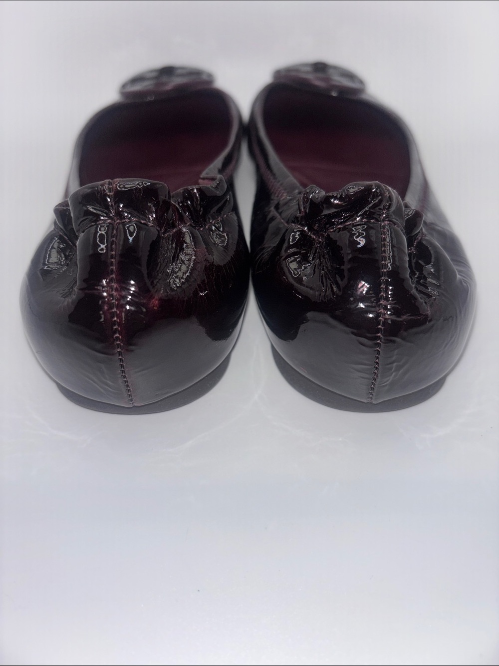 Tory Burch Burgundy Patent Leather Reva-Style Ballet Flats - Picture 7 of 10